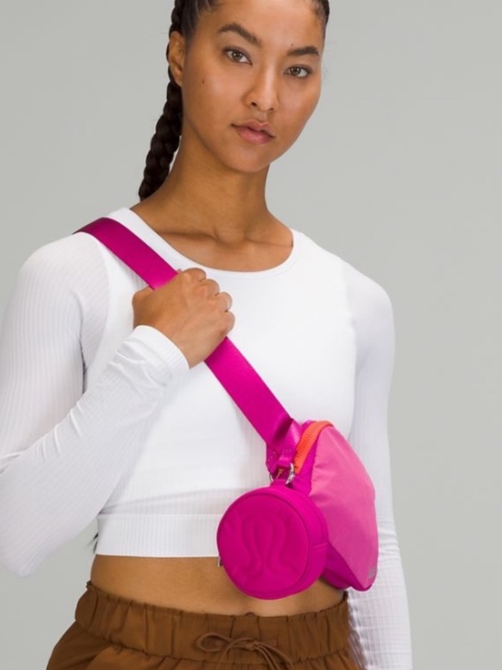 Lululemon Pink Round Zip Wristlet Pouch Coin Purse